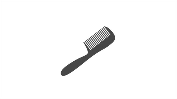 Hairbrush hair comb brush icon animation. Isolated fashion care — Stock Video