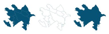 Azerbaycan harita vektör çizimi beyaz arkaplanda izole edildi
