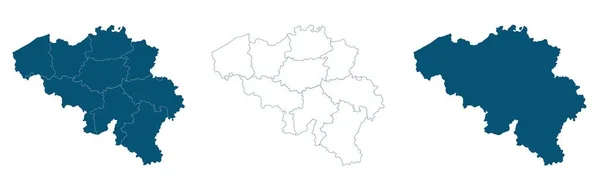 Belgien karta i blått på en vit bakgrund — Stock vektor