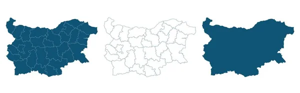 白色背景矢量上的保加利亚蓝色地图 — 图库矢量图片