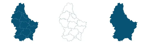 Mapa vectorial Luxemburgo. Ilustración vectorial aislada. Negro sobre fondo blanco. — Archivo Imágenes Vectoriales