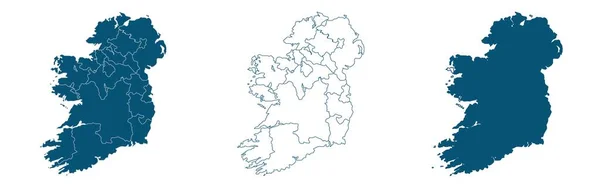 Mapa vectorial Irlanda país sobre fondo blanco. — Archivo Imágenes Vectoriales