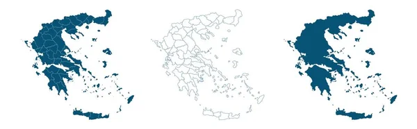 Grecia Mappa vettoriale Regioni isolate. Illustrazione vettoriale — Vettoriale Stock