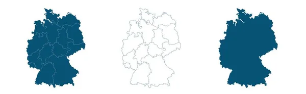 Карта Германии в сером на белом фоне — стоковый вектор
