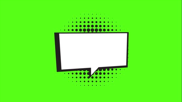 Bolha de fala em branco com espaço para texto, na tela verde. Pode ser usado para redes sociais. — Vídeo de Stock