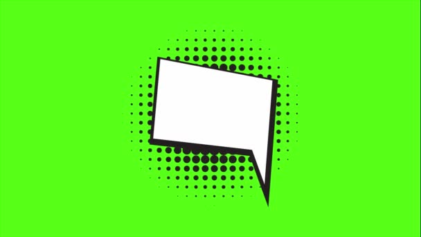 Blank speech bubble with space for writing text, on green screen. Can be used for social networks. — Stock Video