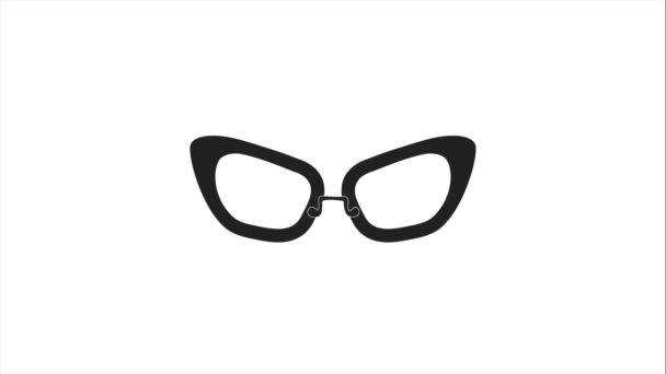 Žena brýle animace, hledání animované ikony 4k rozlišení — Stock video