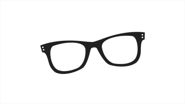 Hombre gafas icono de animación, búsqueda animada icono de resolución 4k — Vídeos de Stock