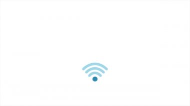 Beyaz arka planda Wi fi simgesi. Dijital çizim. Dijital teknoloji. Hareket