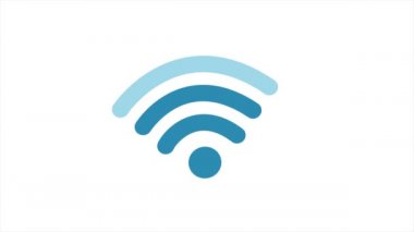 Beyaz arka planda Wi fi simgesi. Dijital animasyon. Dijital teknoloji.