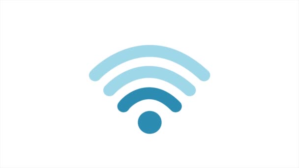 Icona Wi fi su sfondo bianco. Illustrazione digitale. Tecnologia digitale. — Video Stock