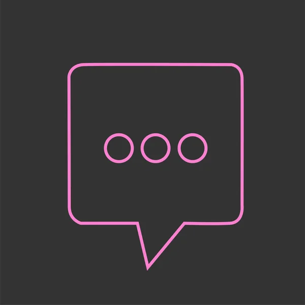 Neon chat pictogram collectie flat design.Teksten symbool. — Stockvector