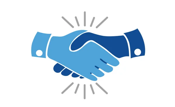 Business handshake contract agreement flat vector icon isolated on white. — Stock Vector