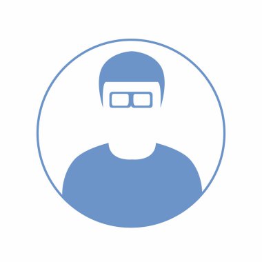 Erkek baş simgesi silueti. Erkek avatar profil işareti, yüz siluet stok vektörü