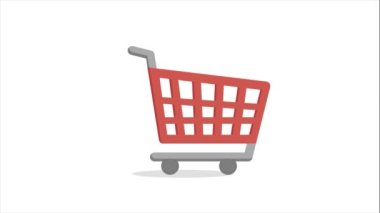Beyaz arka planda işaretleme simgesi olan alışveriş arabası. Onaylanmış süpermarket sepeti