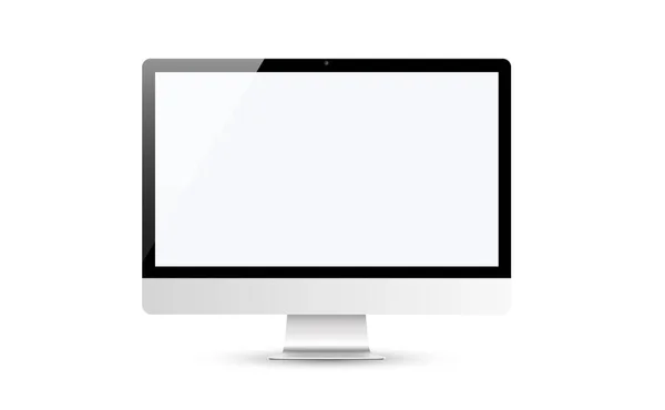 Realistický design moderního monitoru. Vektorová ilustrace. Vyhonit izolované na bílém — Stockový vektor
