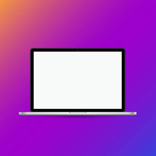 Moderne laptop computer vector mockup geïsoleerd op de achtergrond. — Stockvector