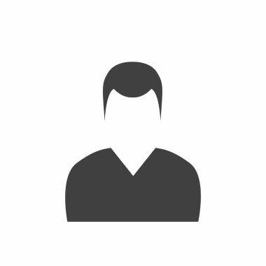 Erkek avatar ikonu silueti. Erkek ve kadın avatar profil işareti, yüz siluet vektörü
