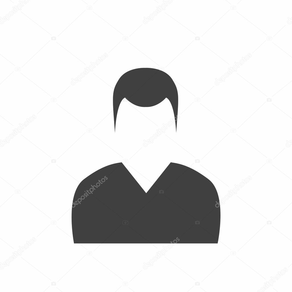 Male avatar icon silhouette. Male and female avatar profile sign, face silhouette vector