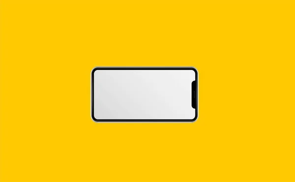 Smartphone-Attrappe mit leerem Bildschirm, isoliert auf gelb. Vektor — Stockvektor