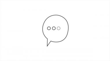 Düşünce baloncuğunun ya da metin mesajının basit bir elementi, yazma ya da düşünme noktalarının yavaşça içinde titreşmesi, birinin yazmasının uzun zaman aldığını hatırlatıyor.