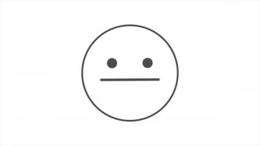 Uygulamalar ya da reklam reklamları için renkli döngü üzgün surat emojisi arkaplanı. Ekranına hayat getiriyor. Eğlenceli karakter hareketi grafiği
