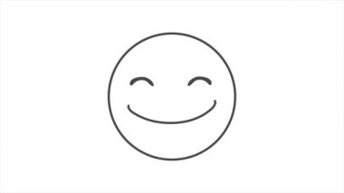 Uygulamalar ya da reklam reklamları için renkli neşeli yüz ifadesi arkaplanı. Ekranına hayat getiriyor. Eğlenceli karakter hareketi grafiği