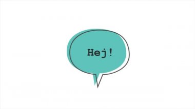 İsveççe Hej animasyon metni. Hareket grafikleri
