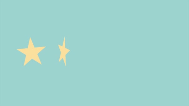 Abstraktes Symbol auf Goldkulissen-Animation. Weißer Hintergrund. Sterne-Bewertungssymbol. Fünf-Sterne-Qualitätssiegel. Goldene Sterne. — Stockvideo