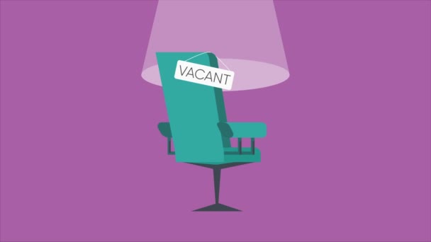 Lege stoel voor concept design. Werkgesprek. — Stockvideo