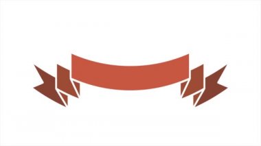 Kırmızı kurdele etiketi. Video animasyonu. Satış kağıdı çıkartması. İndirim etiketi. 