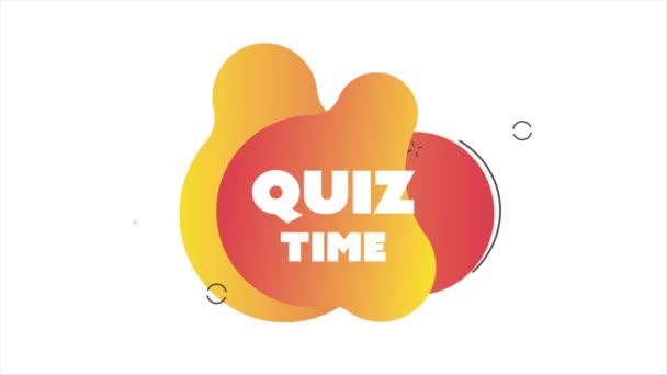 Quiz time for web design. Quiz symbol. Poster, banner. Animated — Stock Video
