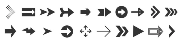 Flechas colección web en blanco. Modernos signos de dirección gráfica flechas de pantalla de ordenador — Archivo Imágenes Vectoriales