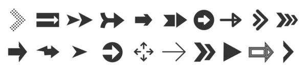 Setas web coleção em branco. Direção gráfica moderna sinais de setas da tela do computador — Vetor de Stock