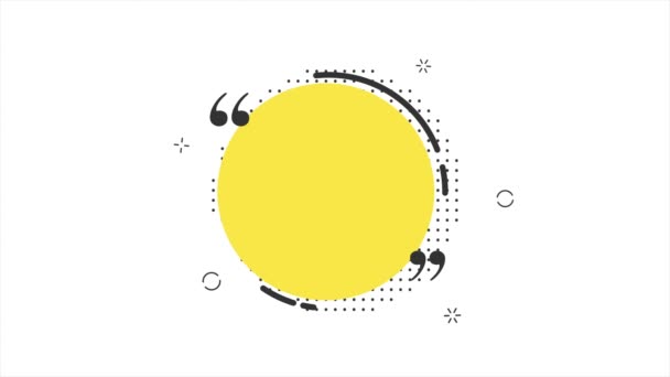 Cytat tła żółty wzór. Cytat animowanego szablonu ramki. Projektowanie typografii wideo. — Wideo stockowe