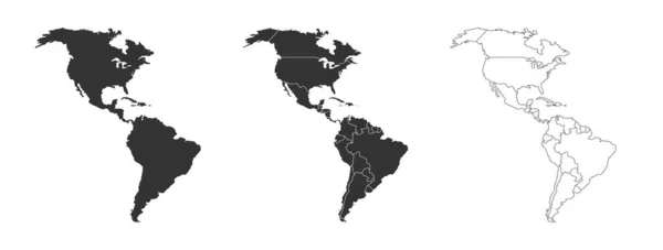 Mapa de Estados Unidos con fronteras estatales aisladas en blanco. Conjunto de mapas de color gris. Vector — Archivo Imágenes Vectoriales