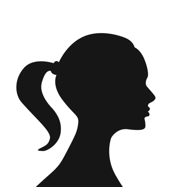 Beautiful woman silhouette isolated on white background. — Stock Vector