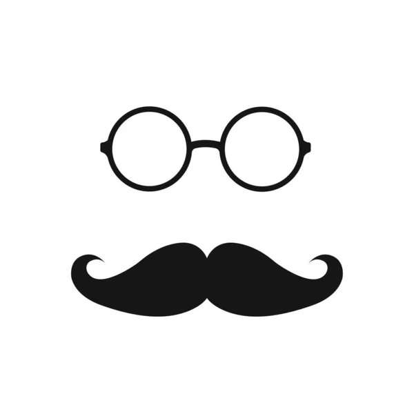 Lunettes de vue et moustaches rétro icône isolée sur blanc. Illustration vectorielle — Image vectorielle