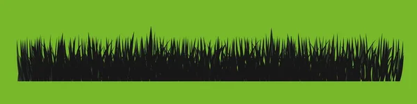 Szary poziomy sztandar falistej sylwetki łąki z trawą odizolowaną na zielono. Wektor — Wektor stockowy