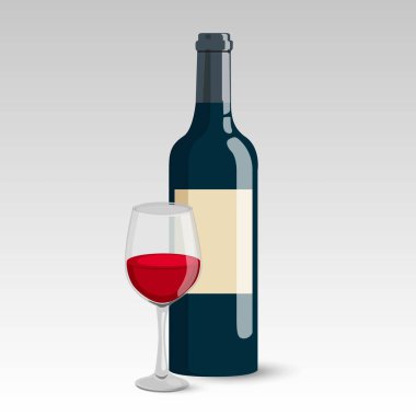 Şarap şişesi cam menü arka planı. Stok vektörü