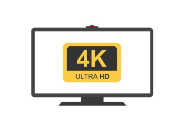 4K Ultra HD sembolü, monitörde yüksek çözünürlüklü 4K çözünürlük işareti