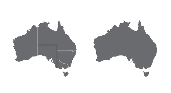 オーストラリア地図影と白い背景 — ストックベクタ