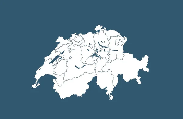 İsviçre haritası vektör çizimi. Stok vektörü — Stok Vektör