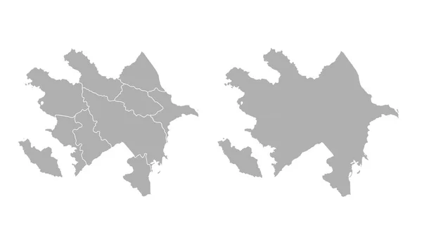 Carte de l'Azerbaïdjan avec les principaux points de repère des régions. Plat illustré — Image vectorielle