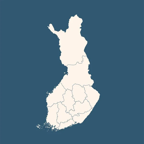 芬兰地图在蓝色背景上孤立。B.病媒 — 图库矢量图片