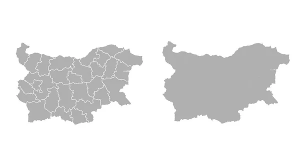 Peta hitam Bulgaria pada vektor latar belakang putih - Stok Vektor
