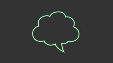 Düşünce baloncuğunun basit bir ögesi canlandırıldı, ya da metin mesajı çıktı, üzerinde noktalar yazılıyor ya da düşünülüyor