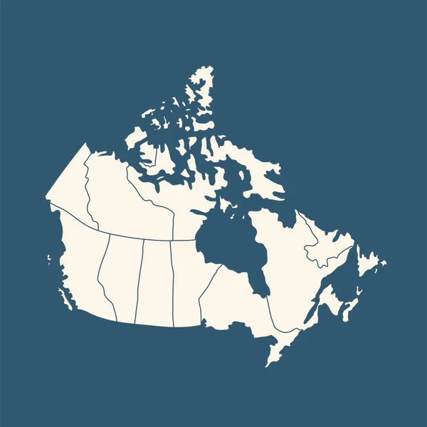 Mapa político do Canadá. Ilustração vetorial detalhada com estados isolados, ilhas e cidades fáceis de desagrupar. —  Vetores de Stock