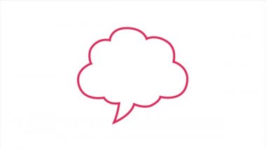 Düşünce baloncuğunun basit bir animasyonu ya da yazma ya da düşünme noktalarıyla ortaya çıkan metin mesajı.