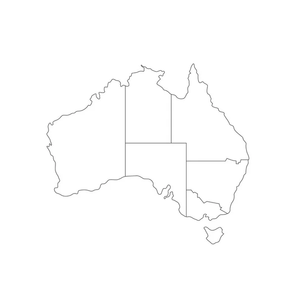 Australia mapa sobre fondo blanco. vector de stock — Archivo Imágenes Vectoriales